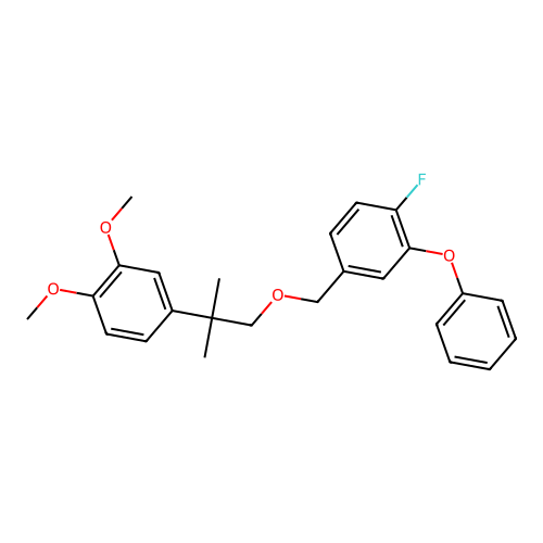 Benzene, 1-fluoro-4-((2-(3,4-dimethoxyphenyl)-2-methylpropoxy)methyl)-2-phenoxy- structure