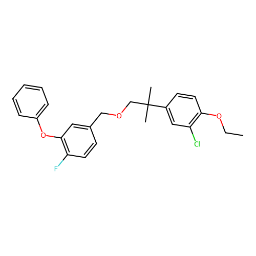 3-Phenoxy-4-fluorobenzyl 2-(3-chloro-4-ethoxyphenyl)-2-methylpropyl ether structure