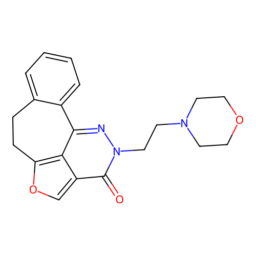 5-Oxa-1,2-diazadibenz(cd,f)azulen-3(2H)-one, 6,7-dihydro-2-(2-(4-morpholinyl)ethyl)- structure