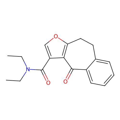 4H-Benzo(4,5)cyclohepta(1,2-b)furan-3-carboxamide, 9,10-dihydro-N,N-diethyl-4-oxo- structure