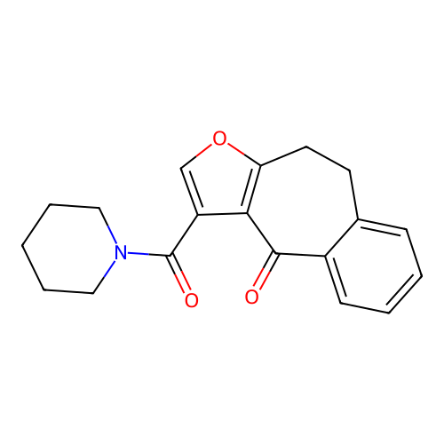 Piperidine, 1-((9,10-dihydro-4-oxo-4H-benzo(4,5)cyclohepta(1,2-b)furan-3-yl)carbonyl)- structure