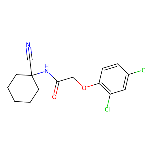 N-(1-cyanocyclohexyl)-2-(2,4-dichlorophenoxy)acetamide structure