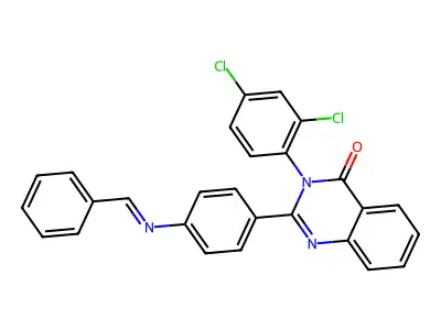 3-(2,4-Dichlorophenyl)-2-(4-((phenylmethylene)amino)phenyl)-4(3H)-quinazolinone structure
