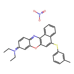 Ethanaminium, N-ethyl-N-(5-((3-methylphenyl)thio)-9H-benzo(a)phenoxazin-9-ylidene)-, nitrate structure