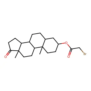 3-Bromoacetoxyandrostan-17-one structure