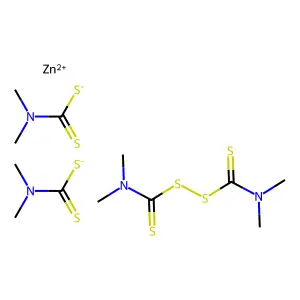 Zinc, bis(dimethylcarbamodithioato-S,S')-, (T-4)-, mixt. with tetramethylthioperoxydicarbonic diamide (((Me2N)C(S))2S2) structure
