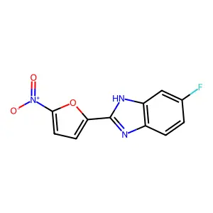 5-Fluoro-(2'-nitrofuryl)-2-benzimidazole structure