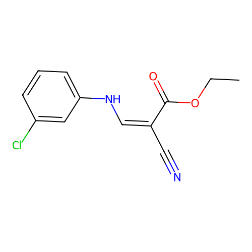 Ethyl 3-(3-chloroanilino)-2-cyanoprop-2-enoate structure