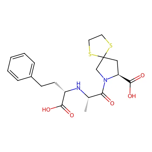 (8S)-7-[(2S)-2-[[(1S)-1-羧基-3-苯基丙基]氨基]丙酰]-1,4-二噻-7-氮杂螺[4.4]壬烷-8-甲酸 structure