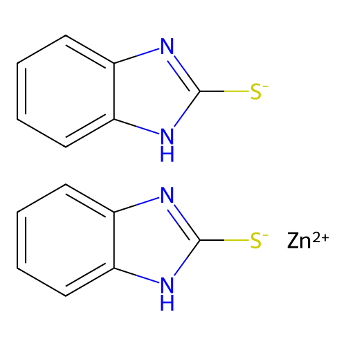 2H-Benzimidazole-2-thione, 1,3-dihydro-, zinc salt (2:1) structure