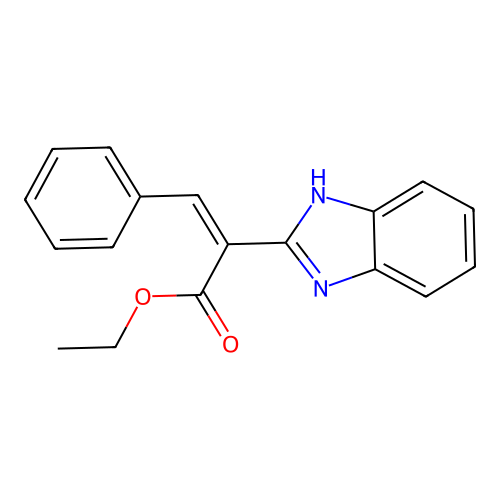 ethyl 2-(1H-benzimidazol-2-yl)-3-phenylprop-2-enoate structure