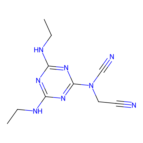 [4,6-Bis(ethylamino)-1,3,5-triazin-2-yl](cyanomethyl)cyanamide structure