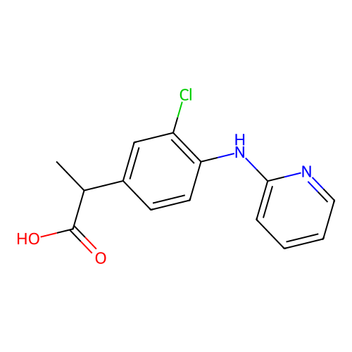 Hydratropic acid, 3-chloro-4-(2-pyridinylamino)- structure