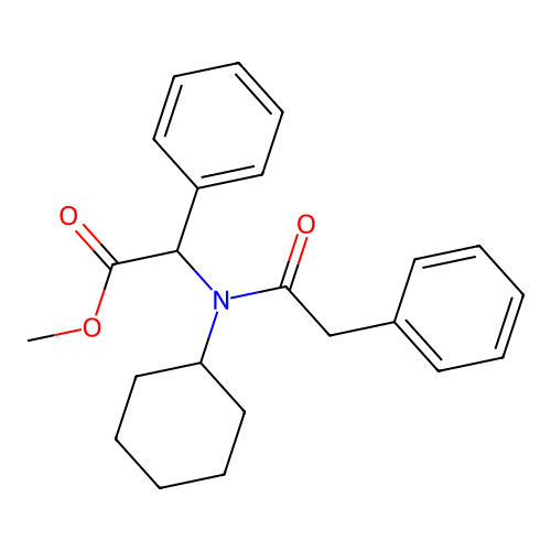 Glycine, N-cyclohexyl-2-phenyl-N-(phenylacetyl)-, methyl ester structure