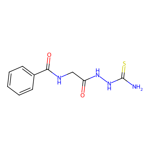 N-{2-[2-(aminocarbothioyl)hydrazino]-2-oxoethyl}benzenecarboxamide structure