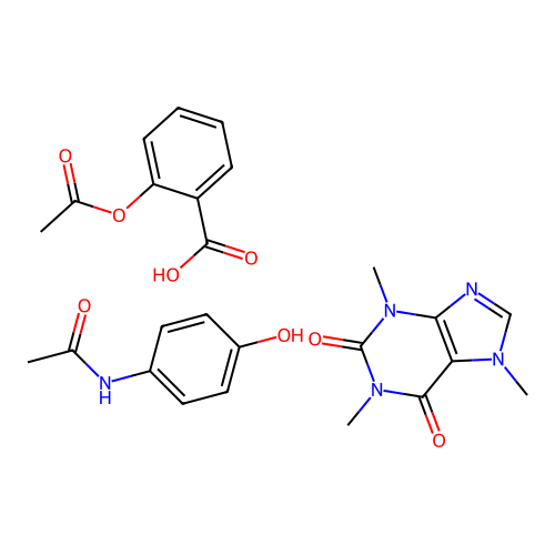 Acetaminophen; Aspirin; Caffeine structure