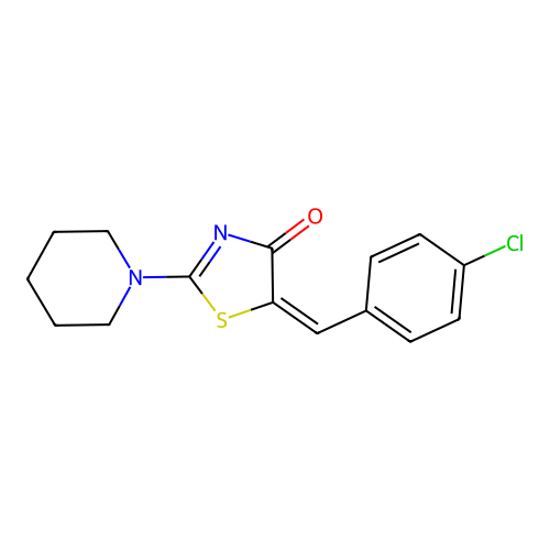 5-(4-chlorobenzylidene)-2-(1-piperidinyl)-1,3-thiazol-4(5H)-one structure