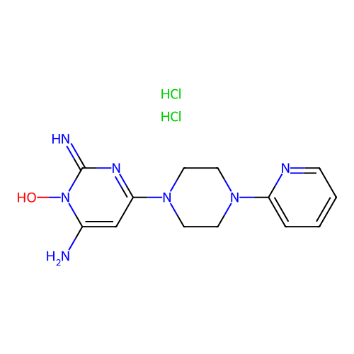 2,4-Diamino-6-(4-(2-pyridyl)-1-piperazinyl)pyrimidine 3-oxide dihydrochloride structure
