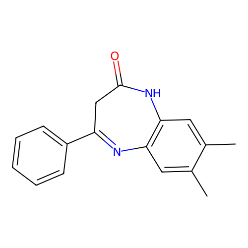 7,8-Dimethyl-4-phenyl-1,3-dihydro-2H-1,5-benzodiazepin-2-one structure