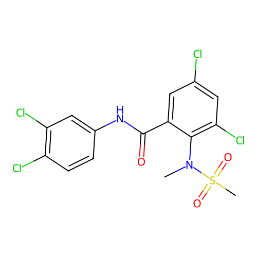 Benzamide, 3,5-dichloro-N-(3,4-dichlorophenyl)-2-[methyl(methylsulfonyl)amino]- structure