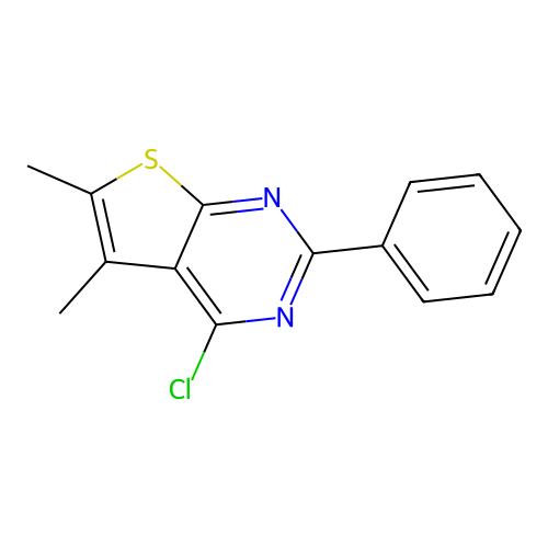 4-Chloro-5,6-dimethyl-2-phenylthieno[2,3-d]pyrimidine structure