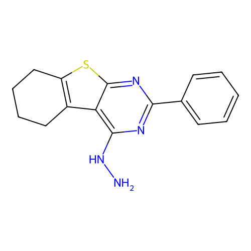 (2-Phenyl-5,6,7,8-tetrahydro-[1]benzothiolo[2,3-d]pyrimidin-4-yl)hydrazine structure