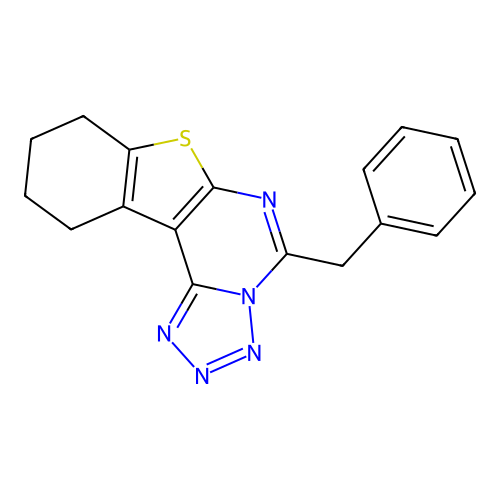 5-Benzyl-8,9,10,11-tetrahydro[1]benzothieno[3,2-e]tetraazolo[1,5-c]pyrimidine structure