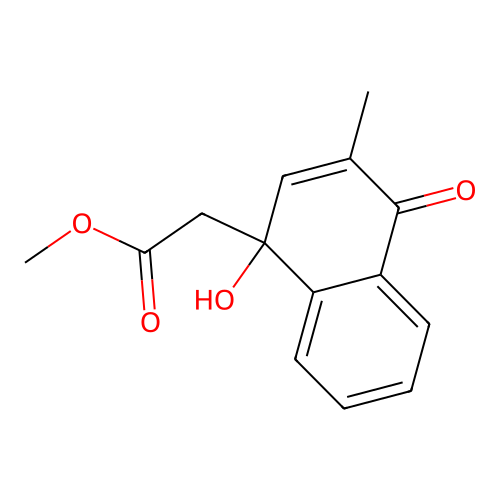 Methyl 2-(1-hydroxy-3-methyl-4-oxonaphthalen-1-yl)acetate structure