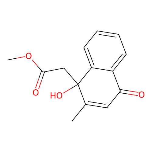 Methyl 2-(1-hydroxy-2-methyl-4-oxonaphthalen-1-yl)acetate structure
