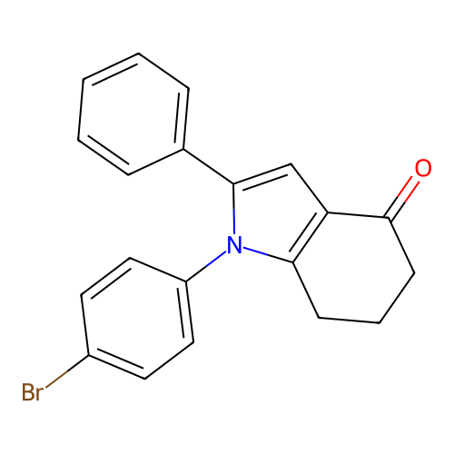 1-(4-bromophenyl)-2-phenyl-1,5,6,7-tetrahydro-4H-indol-4-one structure