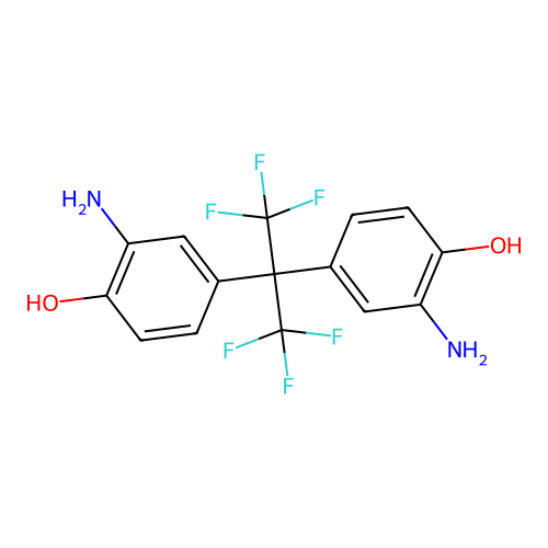 2,2-Bis(3-amino-4-hydroxyphenyl)hexafluoropropane structure