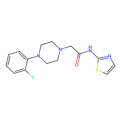 2-[4-(2-fluorophenyl)piperazin-1-yl]-N-(1,3-thiazol-2-yl)acetamide structure