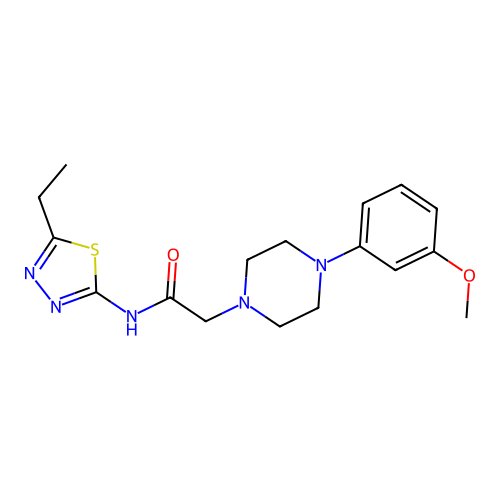 N-(5-ethyl-1,3,4-thiadiazol-2-yl)-2-[4-(3-methoxyphenyl)piperazin-1-yl]acetamide structure
