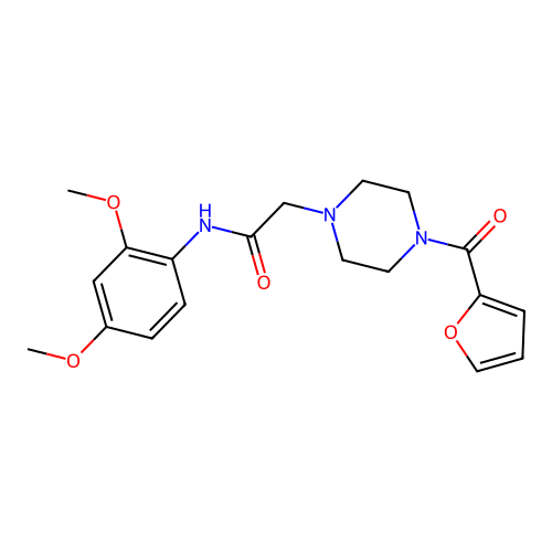 N-(2,4-dimethoxyphenyl)-2-[4-(furan-2-carbonyl)piperazin-1-yl]acetamide structure