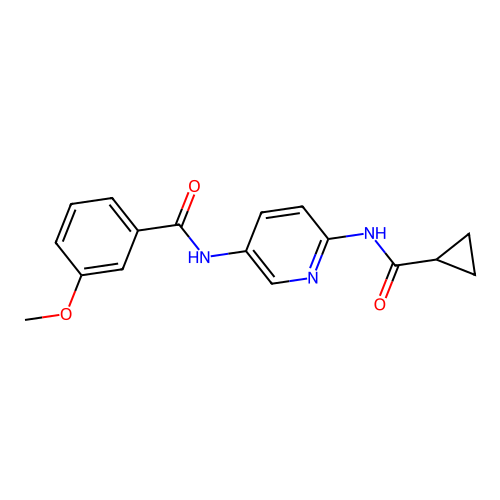 N-[6-(cyclopropanecarbonylamino)pyridin-3-yl]-3-methoxybenzamide structure