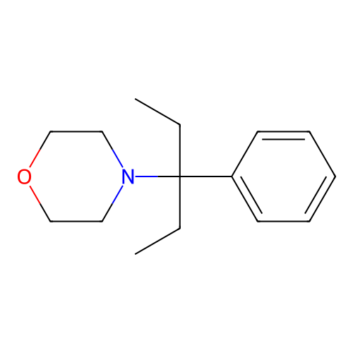 Morpholine, 4-(1-ethyl-1-phenylpropyl)- structure