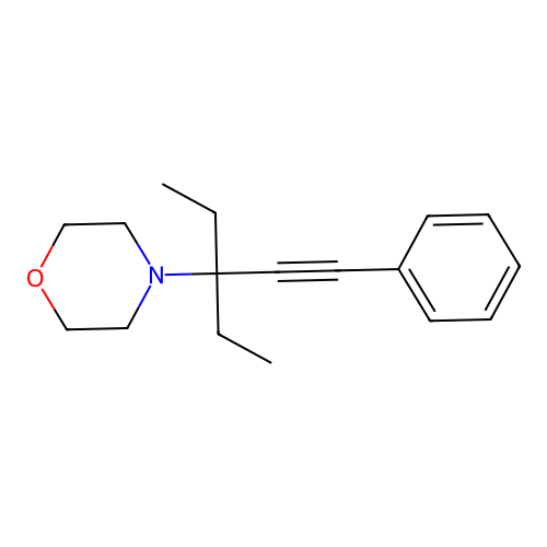 Morpholine, 4-(1,1-diethyl-3-phenyl-2-propynyl)- structure