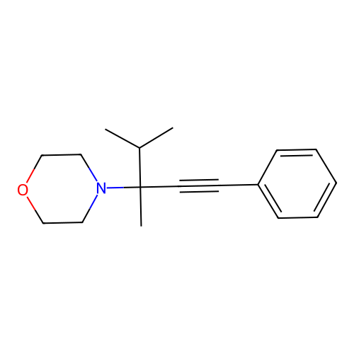 Morpholine, 4-[1-methyl-1-(1-methylethyl)-3-phenyl-2-propynyl]- structure