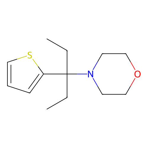 Morpholine, 4-[1-ethyl-1-(2-thienyl)propyl]- structure
