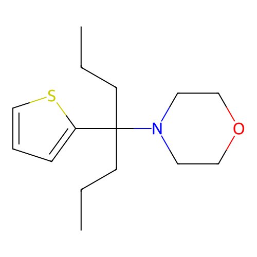Morpholine, 4-[1-propyl-1-(2-thienyl)butyl]- structure