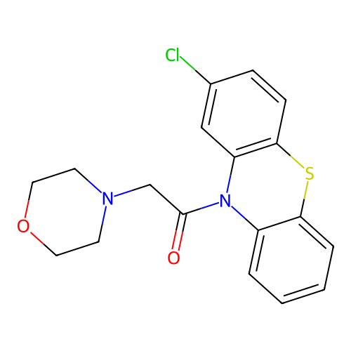 Phenothiazine, 2-chloro-10-(morpholinoacetyl)- structure