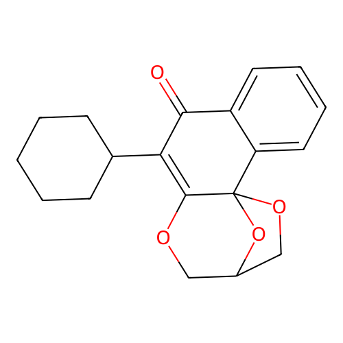 7H-3,11b-Epoxy-2H-naphtho(1,2-b)(1,4)dioxepin-7-one, 6-cyclohexyl-3,4-dihydro- structure