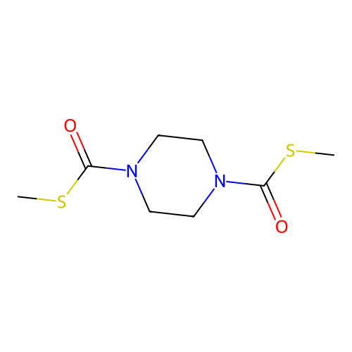 S~1~,S~4~-Dimethyl piperazine-1,4-dicarbothioate structure