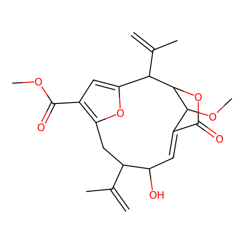 4,6]pentadeca-6,11,13-triene-12-carboxylic acid, 8-hydroxy-15-methoxy-2,9-bis(1-methylethenyl)-5-oxo-, methyl ester structure