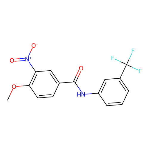 4-methoxy-3-nitro-N-[3-(trifluoromethyl)phenyl]benzamide structure