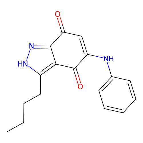 5-anilino-3-butyl-2H-indazole-4,7-dione structure