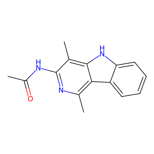 Acetamide, N-(1,4-dimethyl-5H-pyrido(4,3-b)indol-3-yl)- structure
