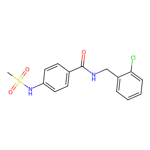 N-[(2-chlorophenyl)methyl]-4-(methanesulfonamido)benzamide structure