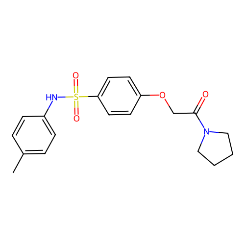 N-(4-methylphenyl)-4-(2-oxo-2-pyrrolidin-1-ylethoxy)benzenesulfonamide structure