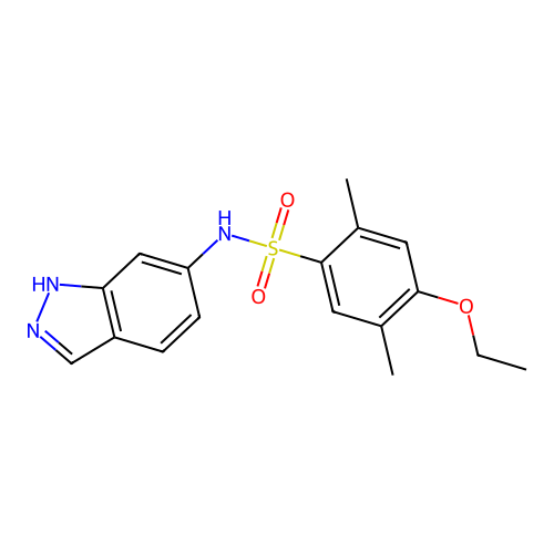 4-ethoxy-N-1H-indazol-6-yl-2,5-dimethylbenzenesulfonamide structure